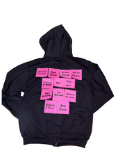Load image into Gallery viewer, Sticky note zip up hoodie
